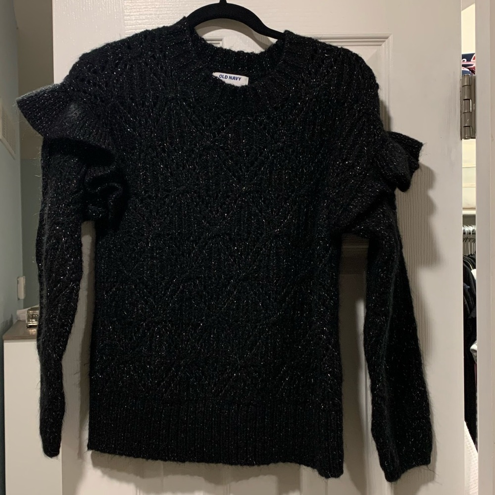 Old Navy sparkle ruffle sleeve sweater